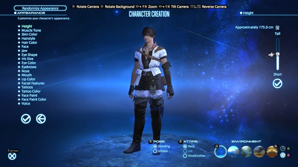 FFXIV Character Creation screen